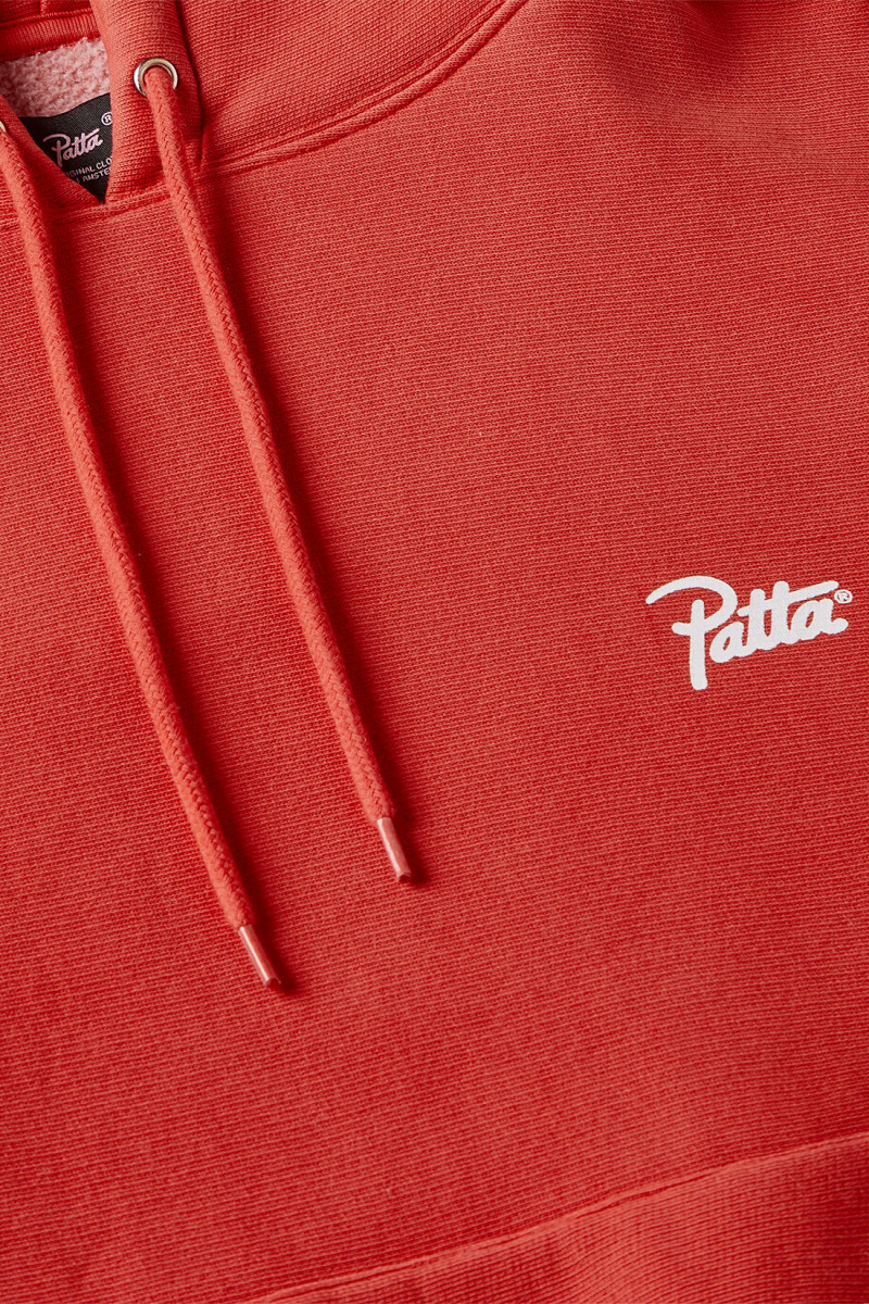 Patta washed classic hooded Red