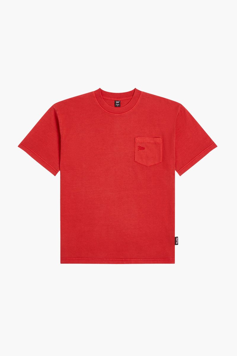 Patta basic washed pocket tee Red