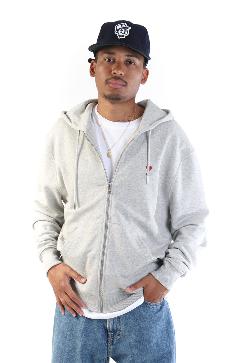 Hoodie zippe ami de coeur Heather ash grey