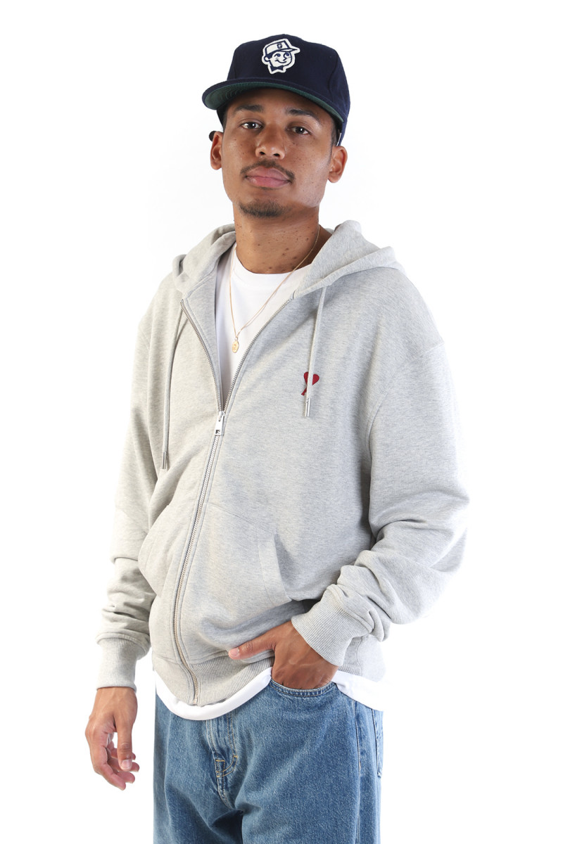 Ami Hoodie zippe ami de coeur Heather ash grey GRADUATE STORE EN