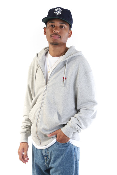 Ami Hoodie zippe ami de coeur Heather ash grey - GRADUATE STORE