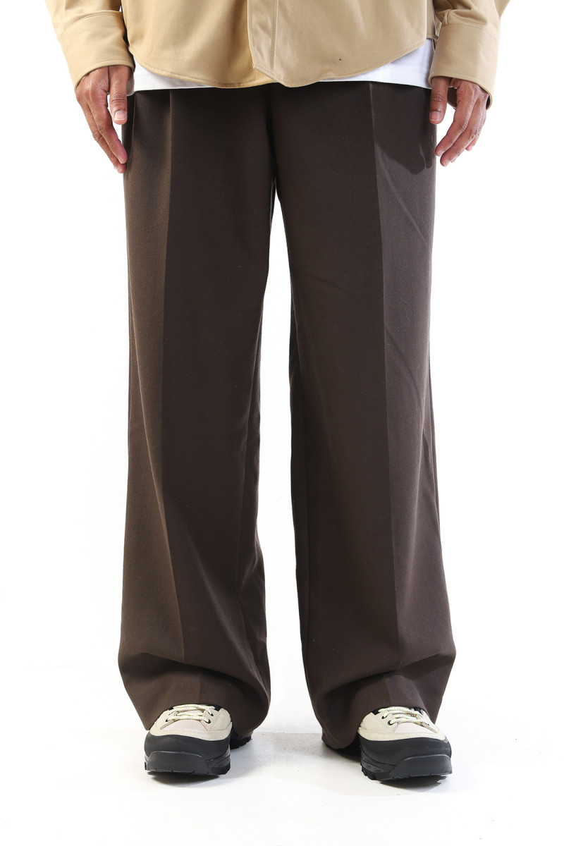 Pantalon large fit wool Dark coffee