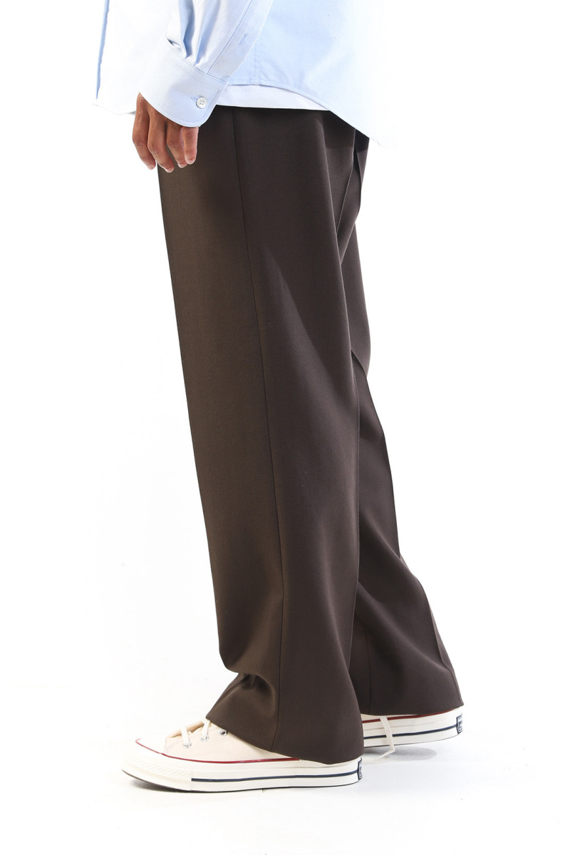 Pantalon straight fit Dark coffee