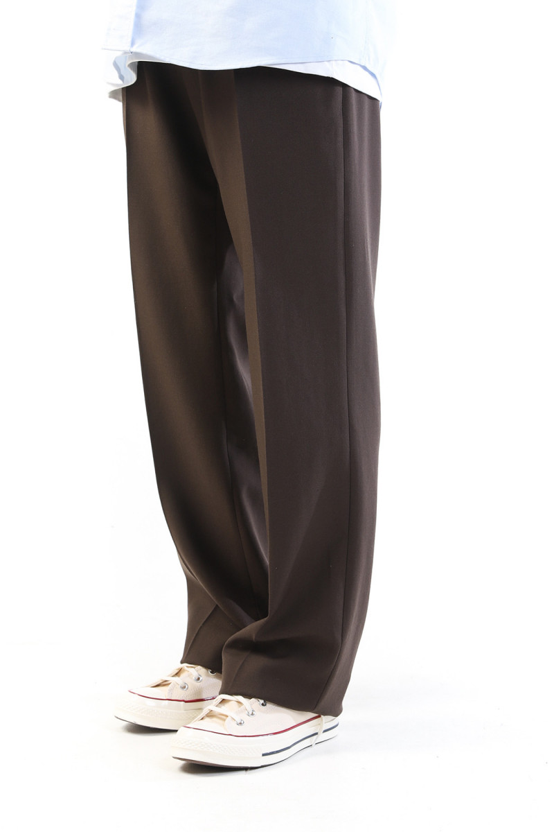 Pantalon straight fit Dark coffee