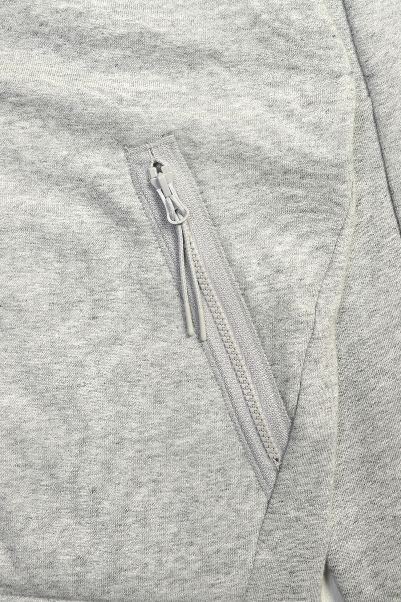 Diagonal goggle zip hoodie Greystone melange