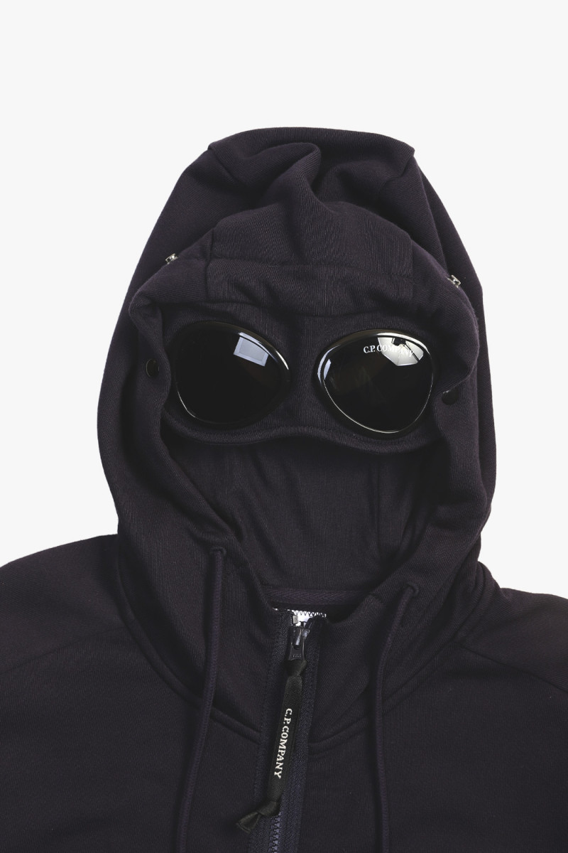 Diagonal goggle zip hoodie Total eclipse