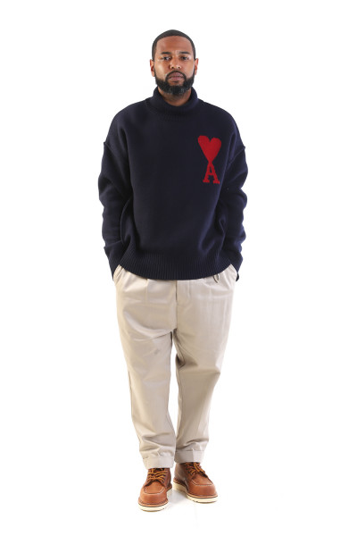 Pull col cheminee adc Navy/red