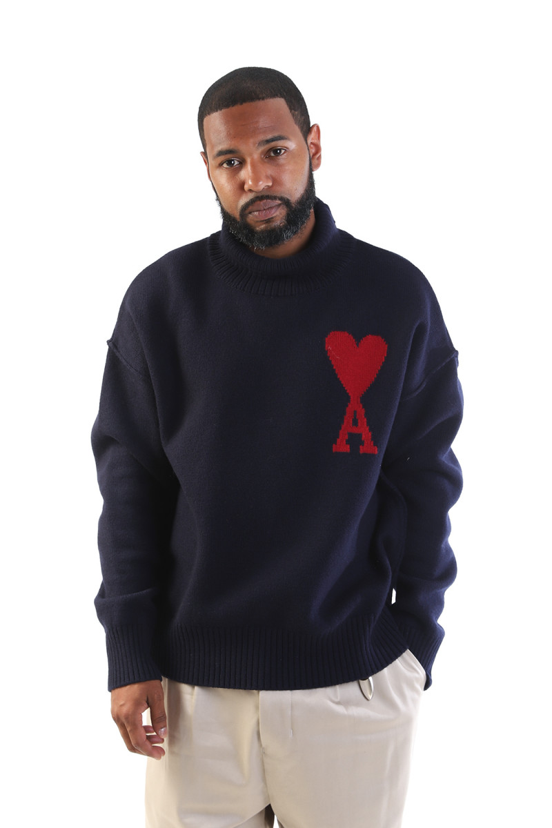 Pull col cheminee adc Navy/red