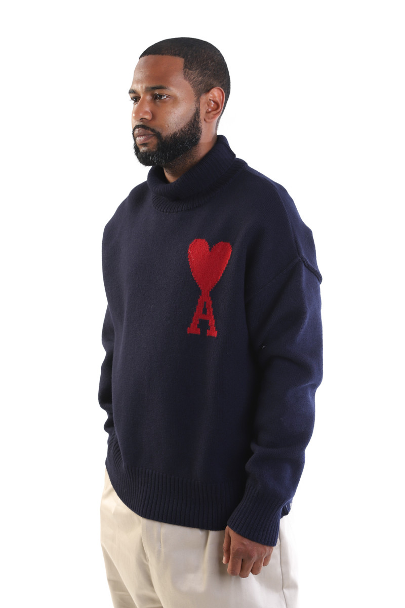 Pull col cheminee adc Navy/red