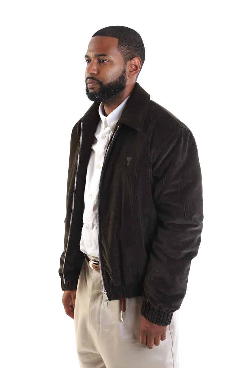 Blouson zippe adc Dark coffee