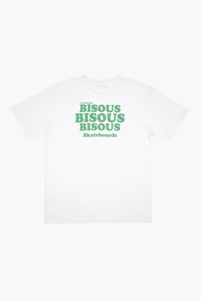 Bisous skateboards Tshirt grease White/green - GRADUATE STORE