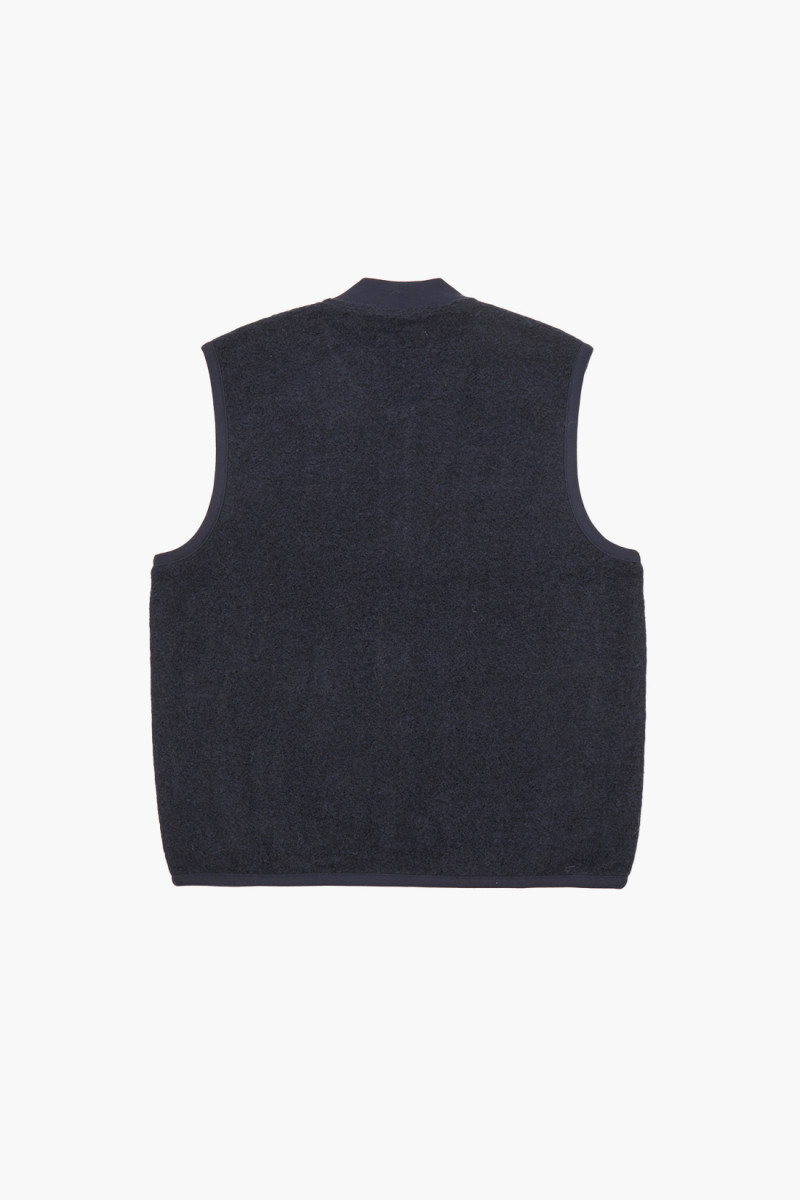 Zip waistcoat wool fleece Navy