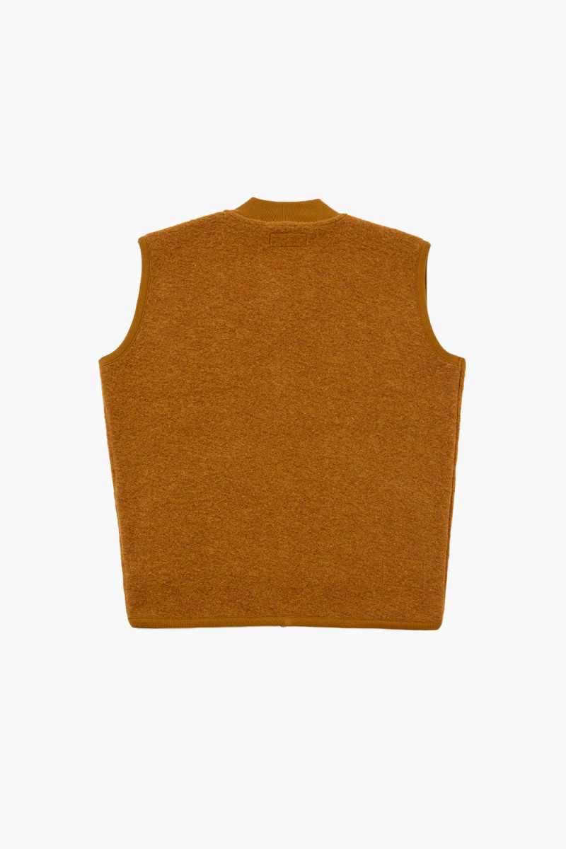 Zip waistcoat wool fleece Mustard