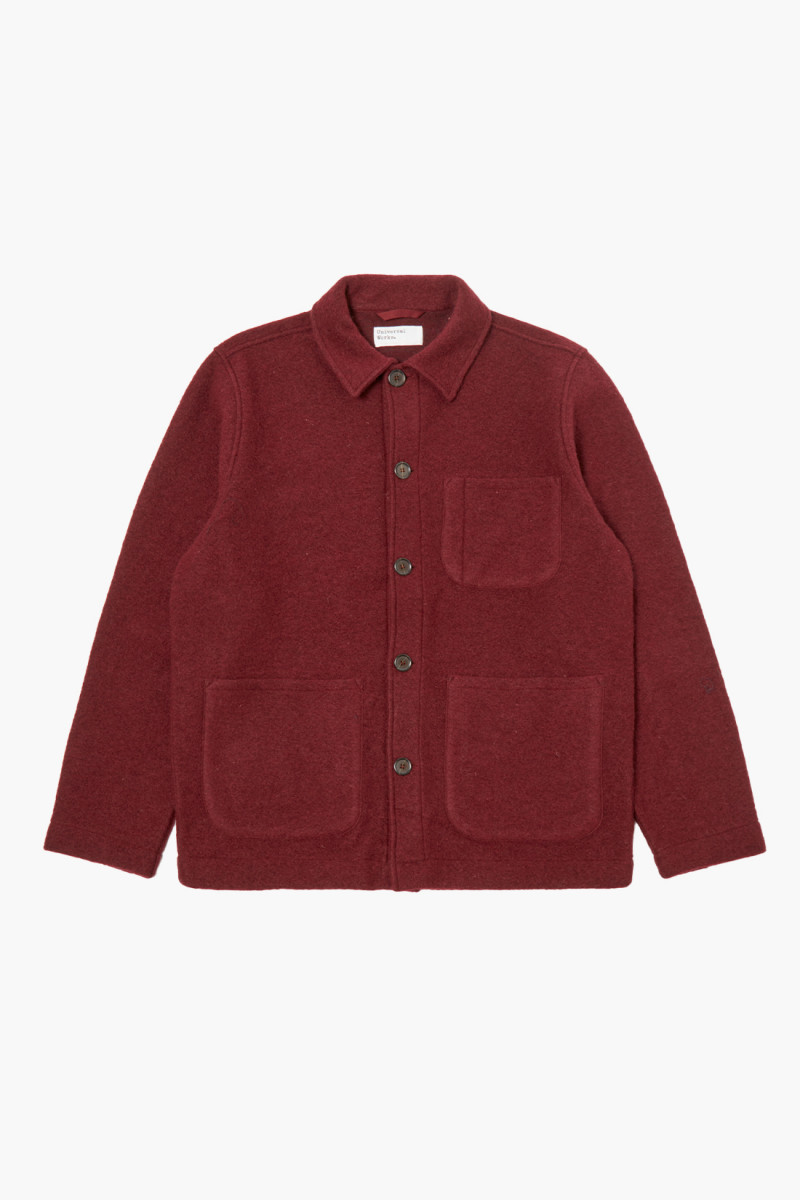 Field jacket wool fleece Deep red