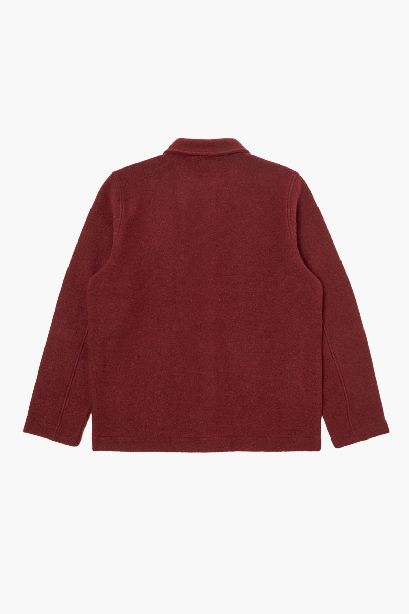 Field jacket wool fleece Deep red