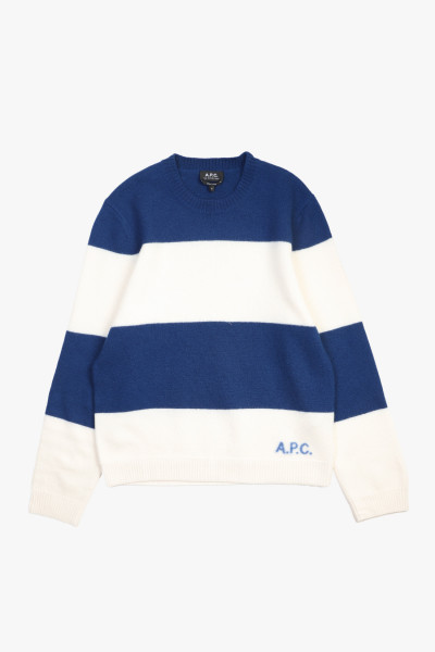 A.p.c. Pull edwardo Dark blue/white - GRADUATE STORE