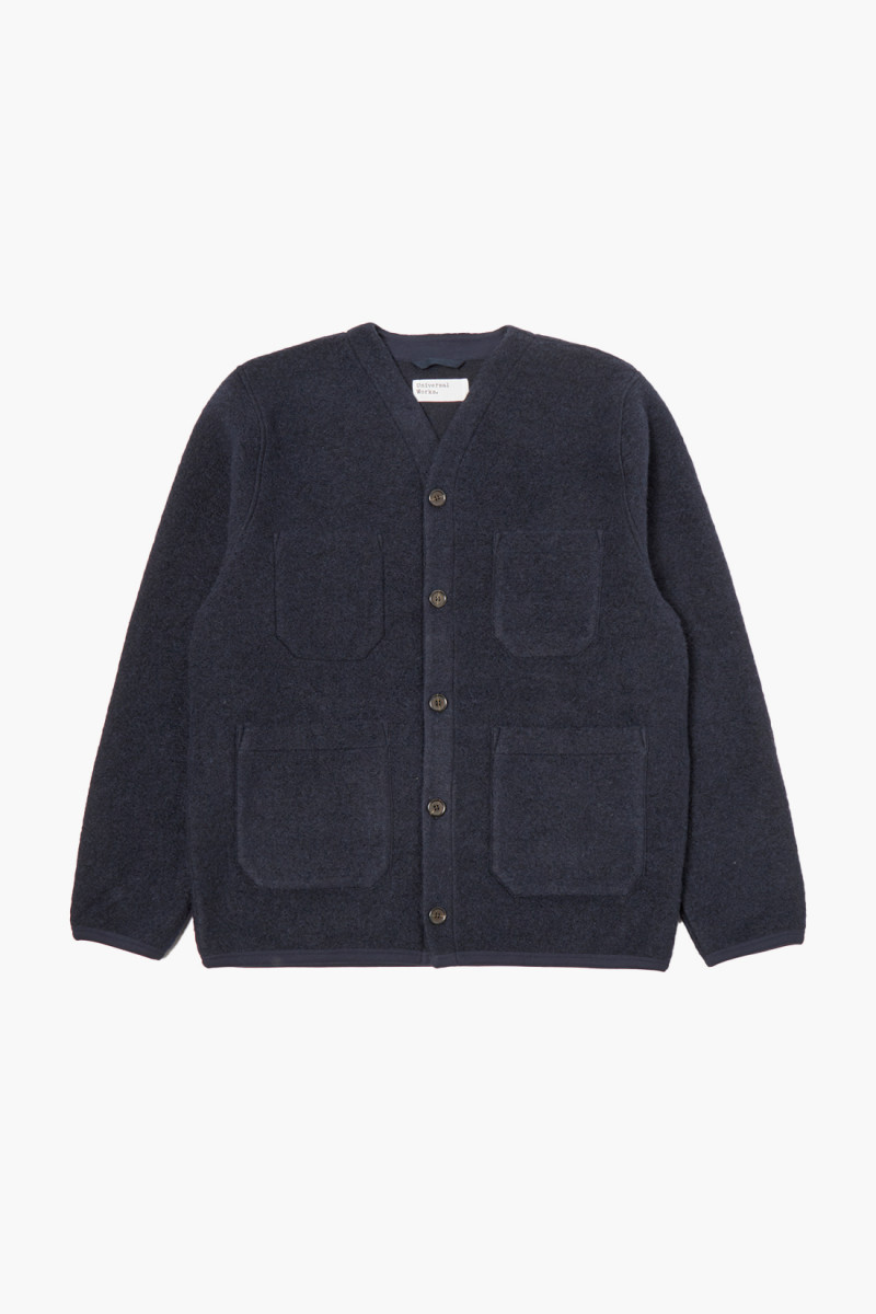 Cardigan wool fleece Navy