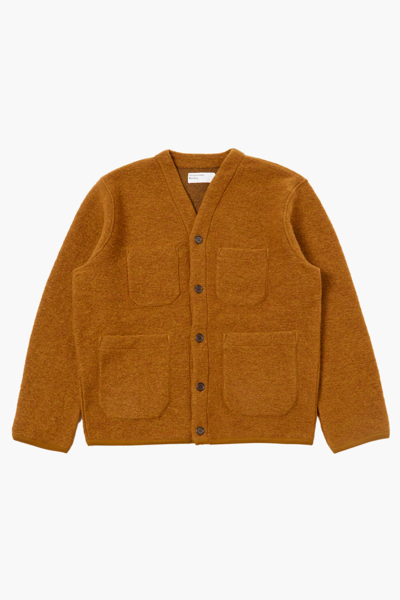 Cardigan wool fleece Mustard