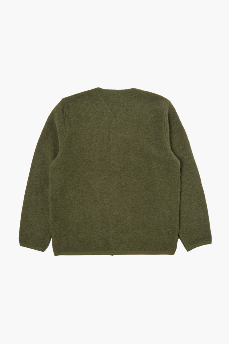 Cardigan wool fleece Olive