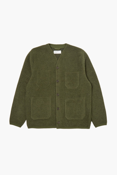 Universal works Cardigan wool fleece Olive - GRADUATE STORE