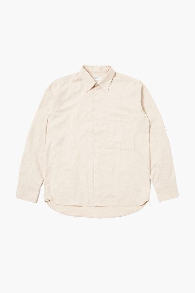 Universal works Square pocket shirt flannel Sand - GRADUATE STORE