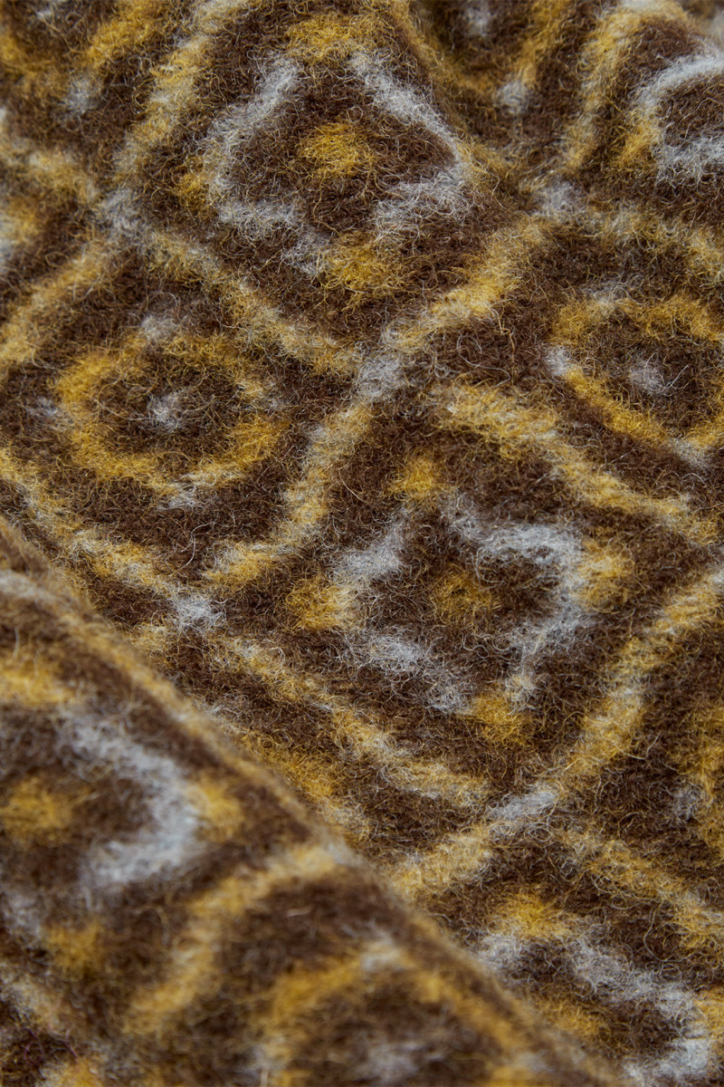 Cardigan geometric fleece Brown