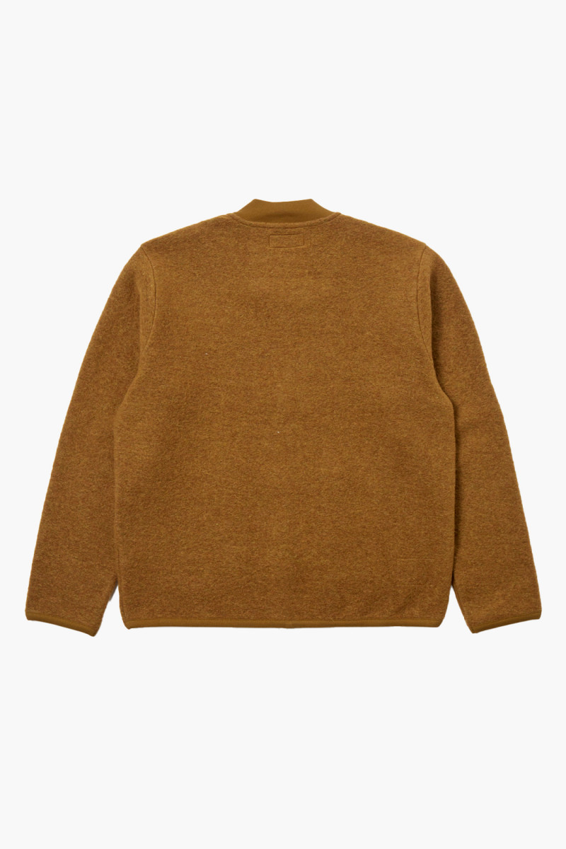 Zip bomber wool fleece Mustard