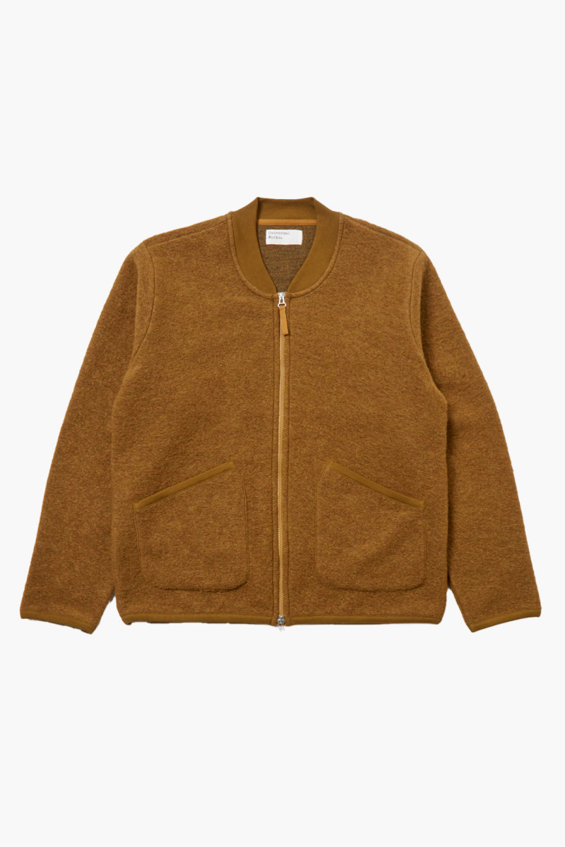 Zip bomber wool fleece Mustard