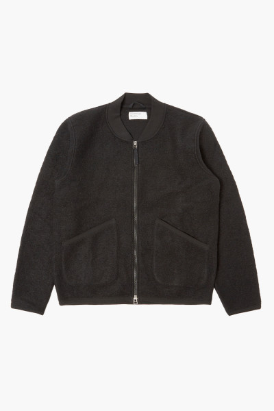 Universal works Zip bomber wool fleece Black - GRADUATE STORE