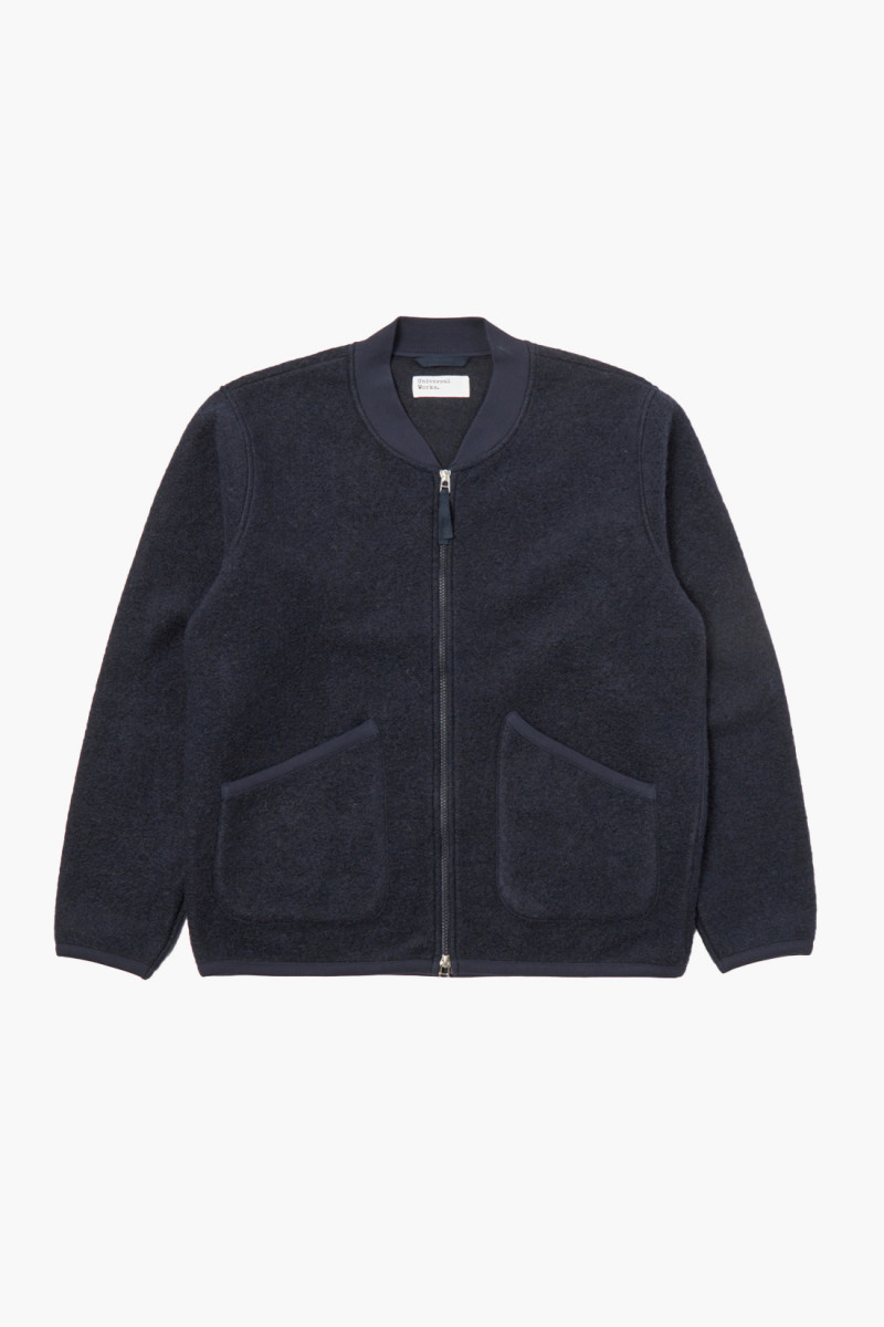 Zip bomber wool fleece Navy