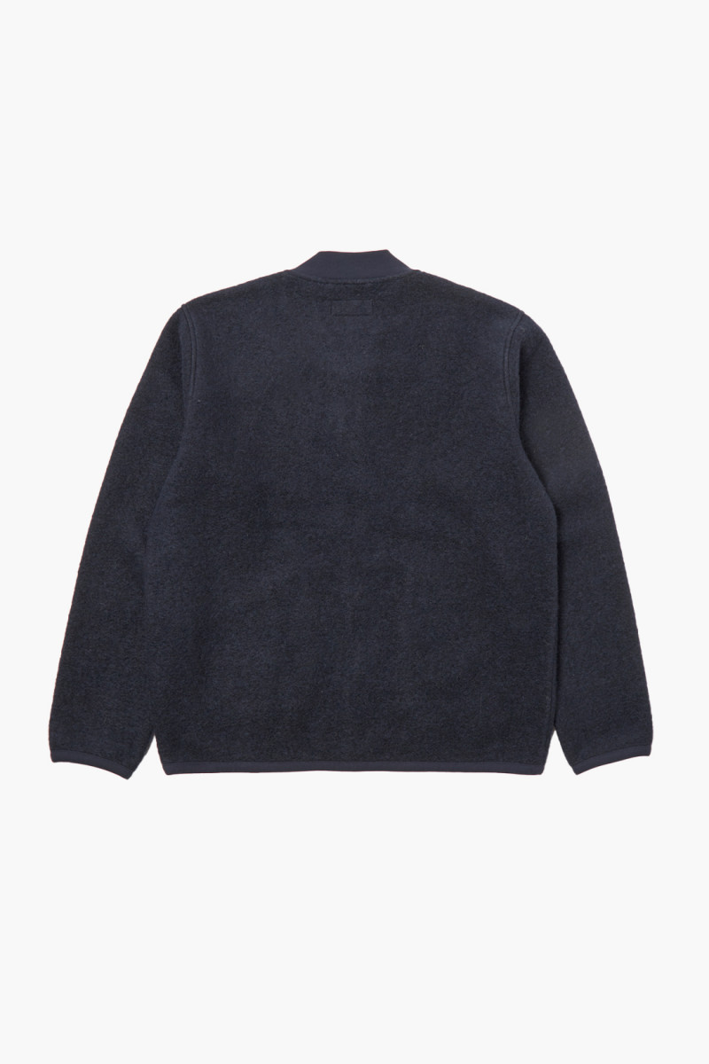 Zip bomber wool fleece Navy