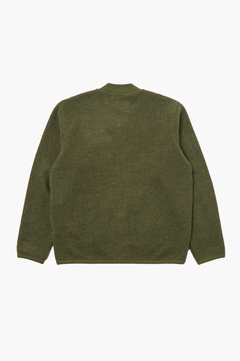 Zip bomber wool fleece Olive