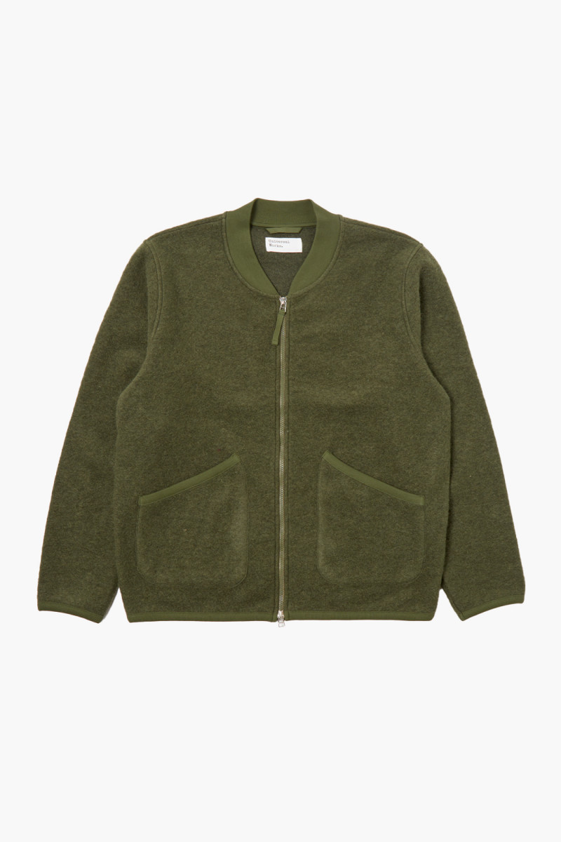 Zip bomber wool fleece Olive