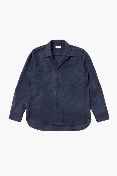 Universal works Work shirt dam marl Navy - GRADUATE STORE