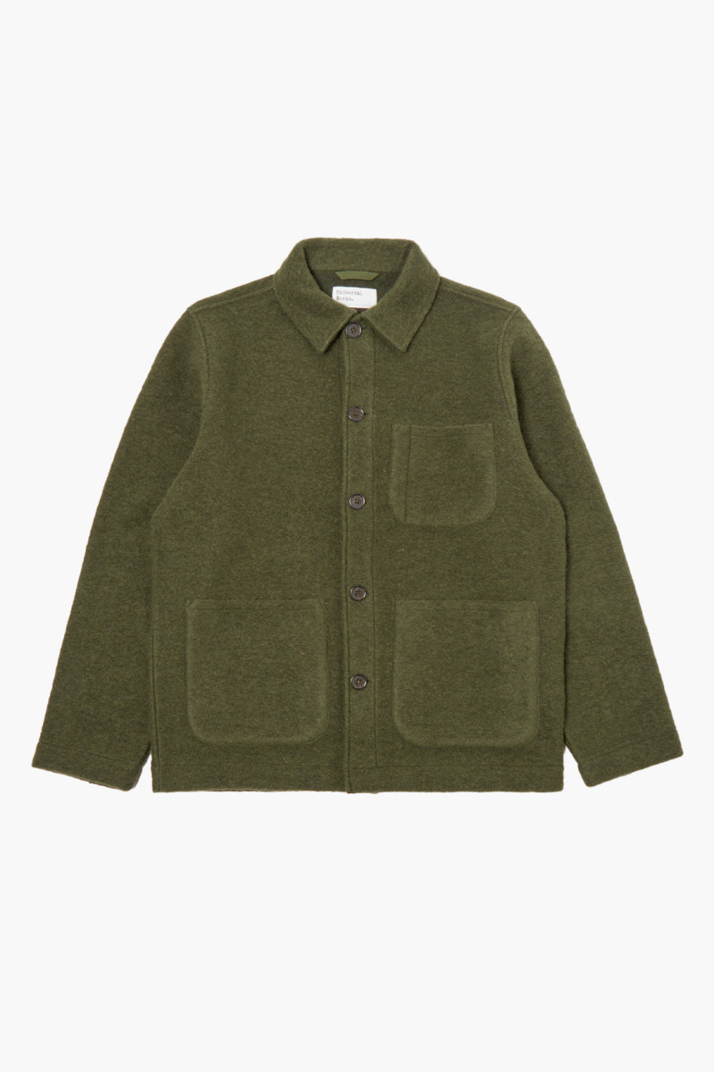 Field jacket wool fleece Olive