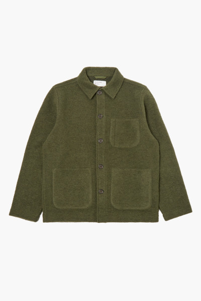 Universal works Field jacket wool fleece Olive - GRADUATE STORE