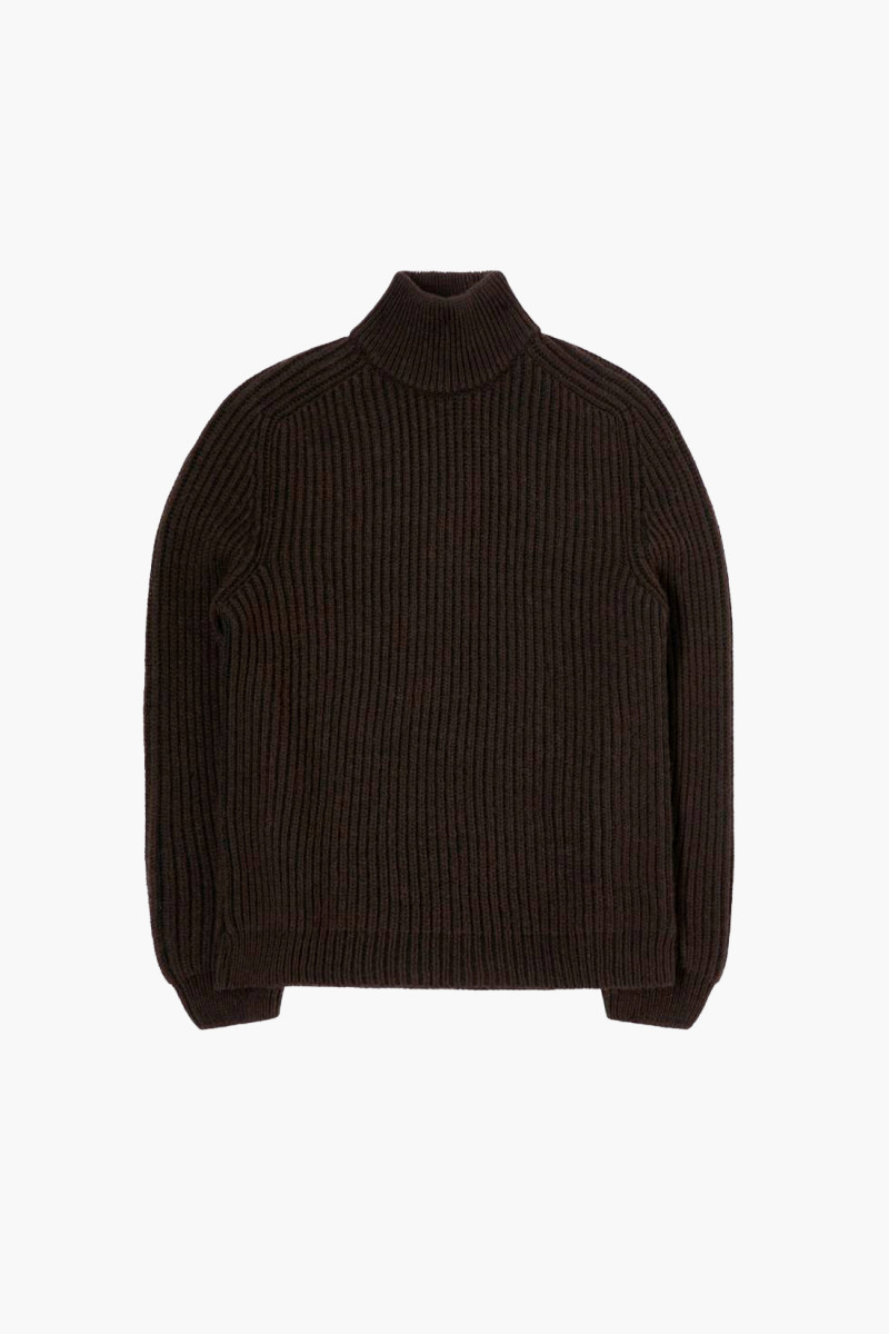 Roni high collar sweater Dark brown