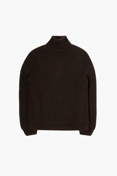 Edwin Roni high collar sweater Dark brown - GRADUATE STORE