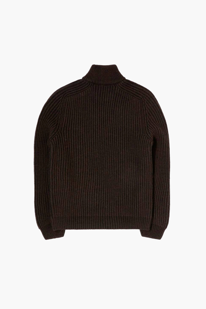 Roni high collar sweater Dark brown