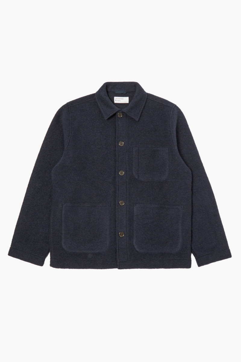 Field jacket wool fleece Navy