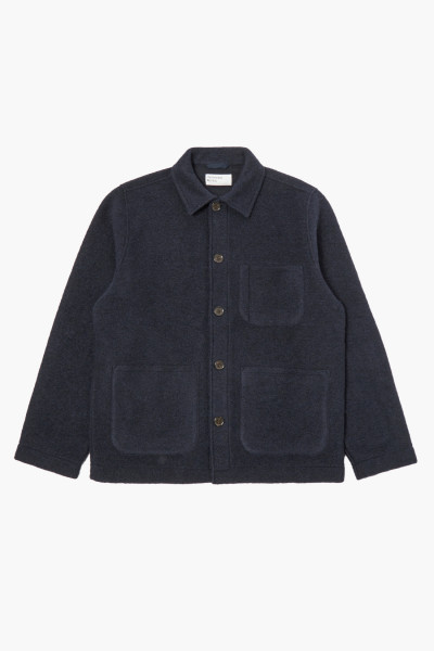 Universal works Field jacket wool fleece Navy - GRADUATE STORE