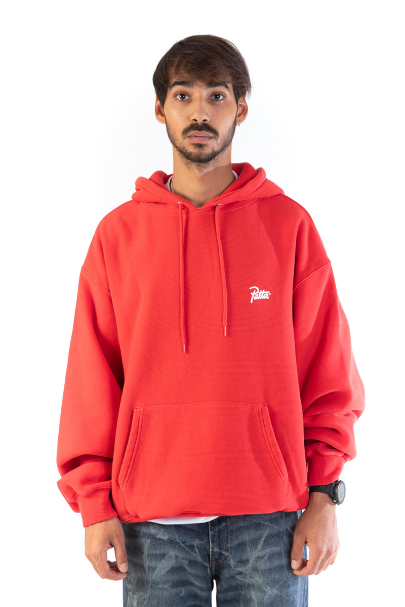 Patta washed classic hooded Red