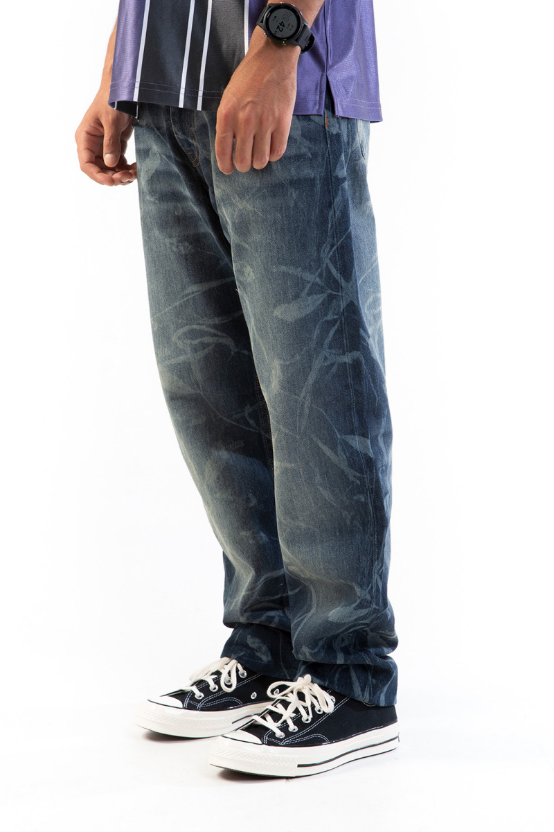 Patta leaves laser print denim Denim