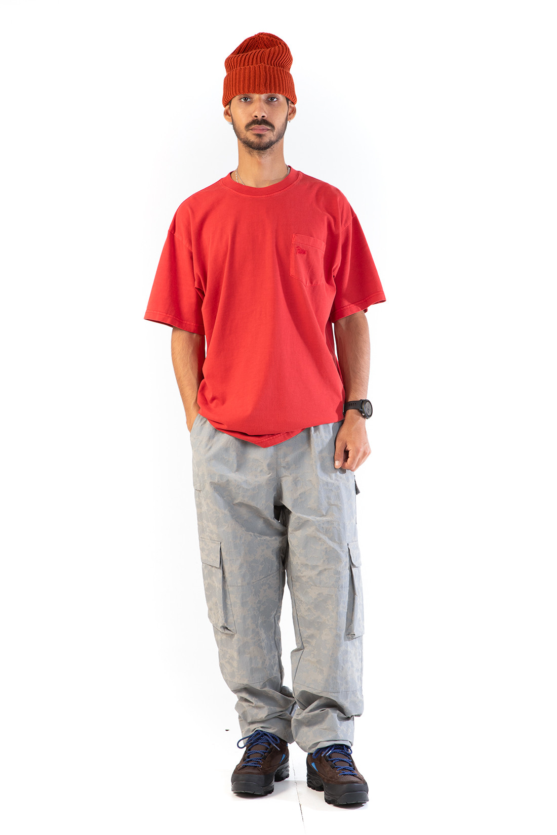 Patta basic washed pocket tee Red