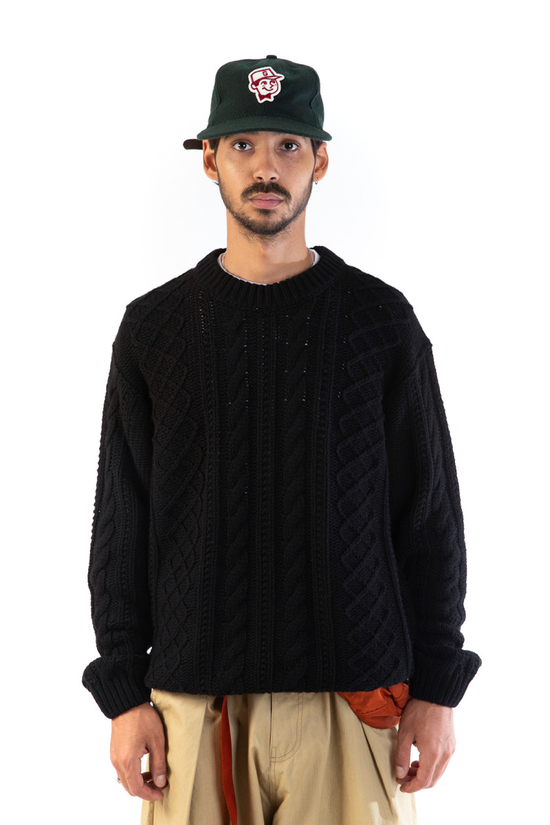 Lambswool knitwear crewneck Black