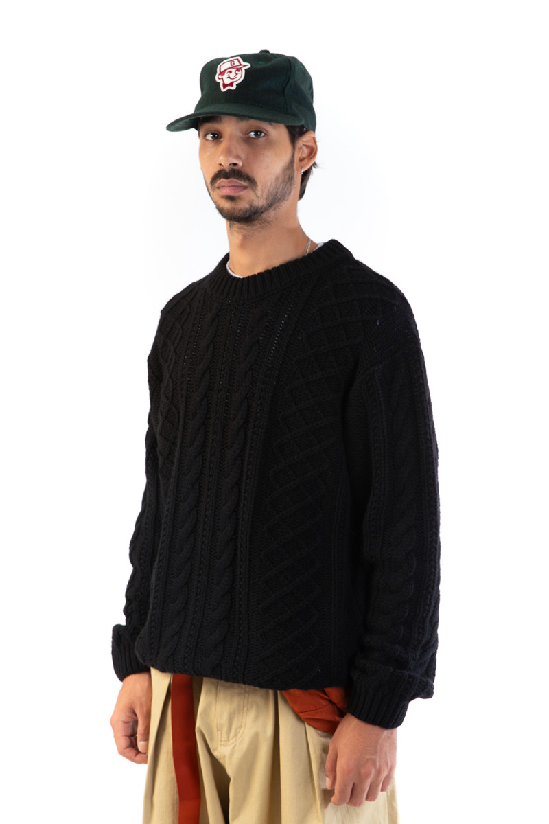 Lambswool knitwear crewneck Black