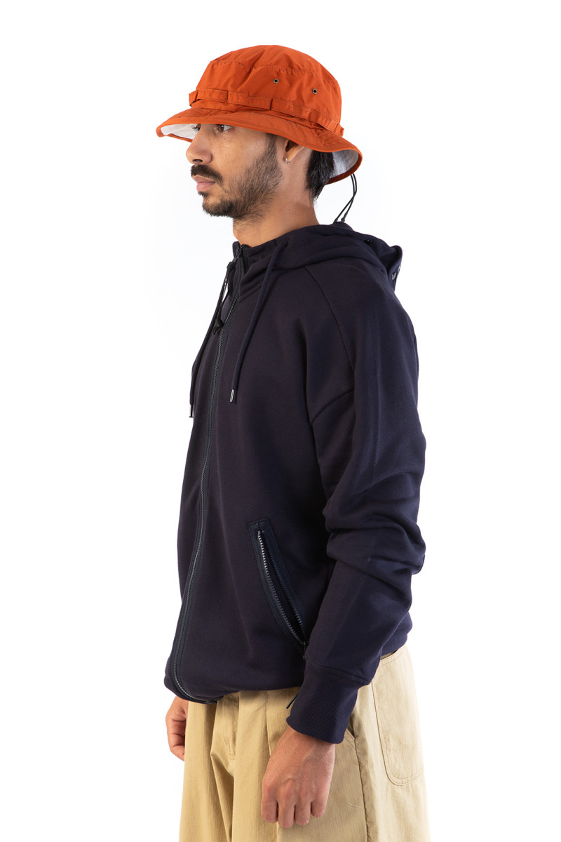 Diagonal goggle zip hoodie Total eclipse