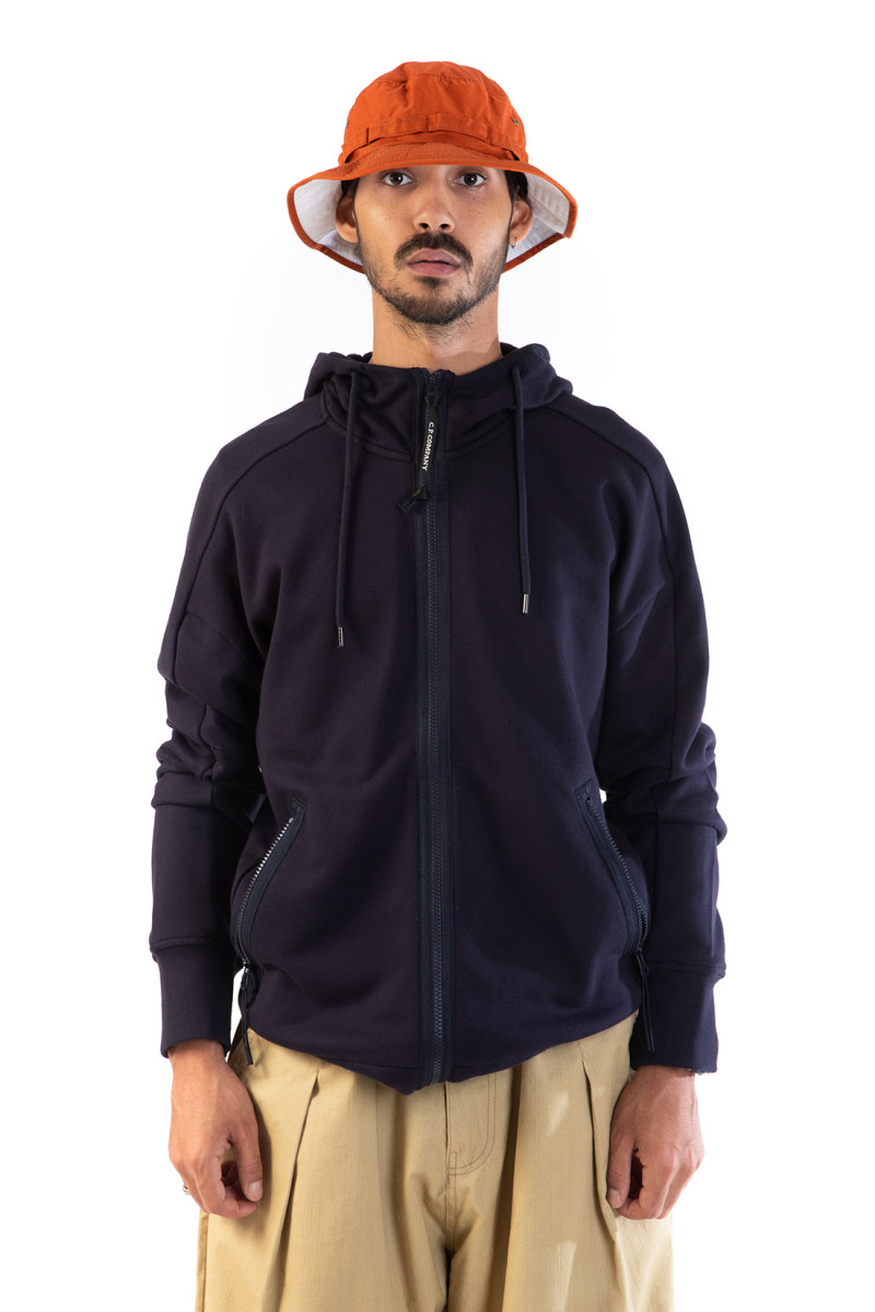 Diagonal goggle zip hoodie Total eclipse