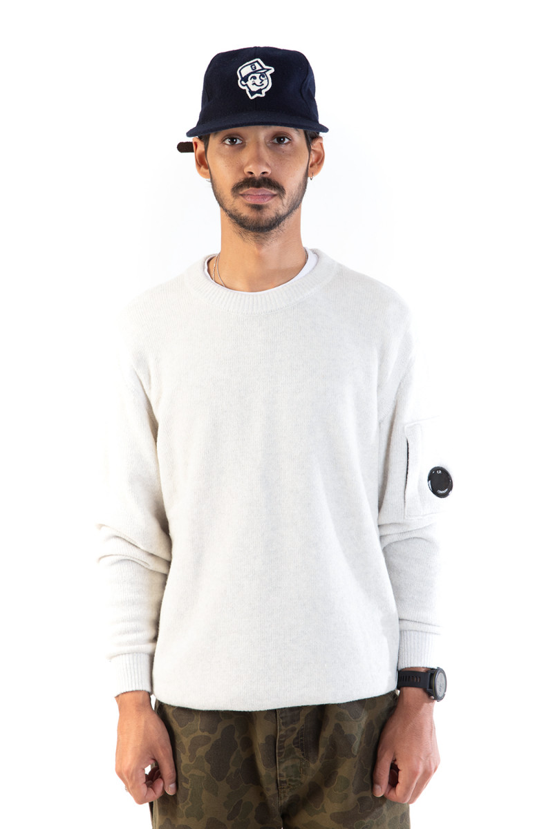 Mix wool knitwear crewneck White