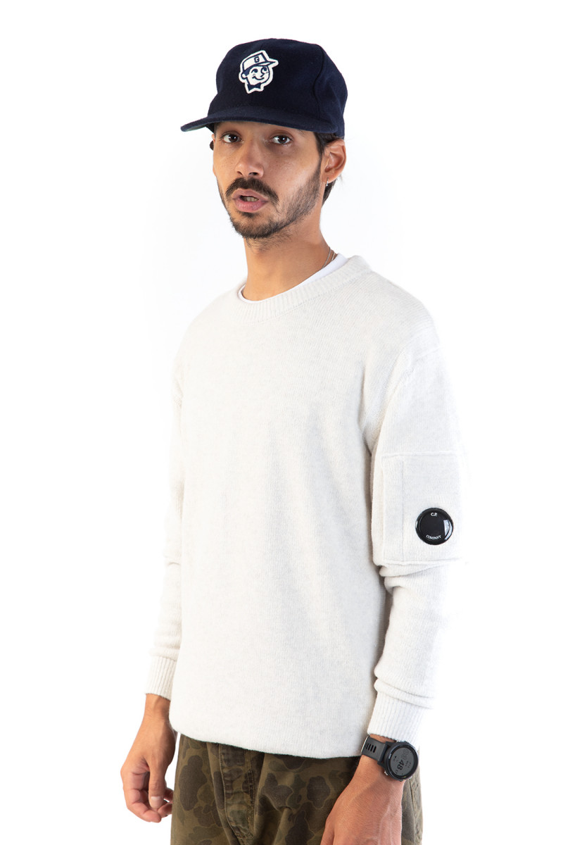 Mix wool knitwear crewneck White